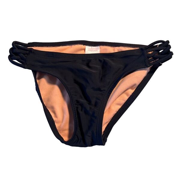 Xhilaration black woven string bikini bottom S - Picture 1 of 5